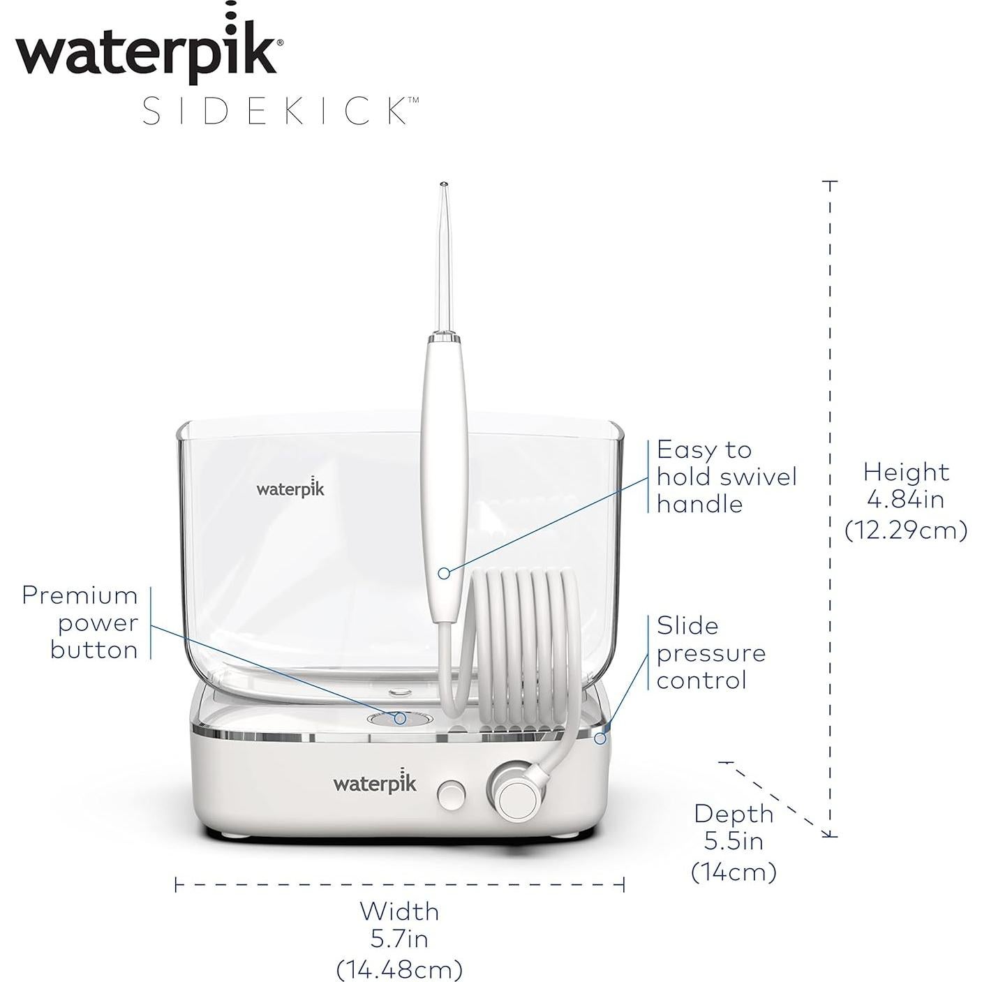 Hilo Dental Portátil Waterpik Sidekick Blanco/Cromo WF-04