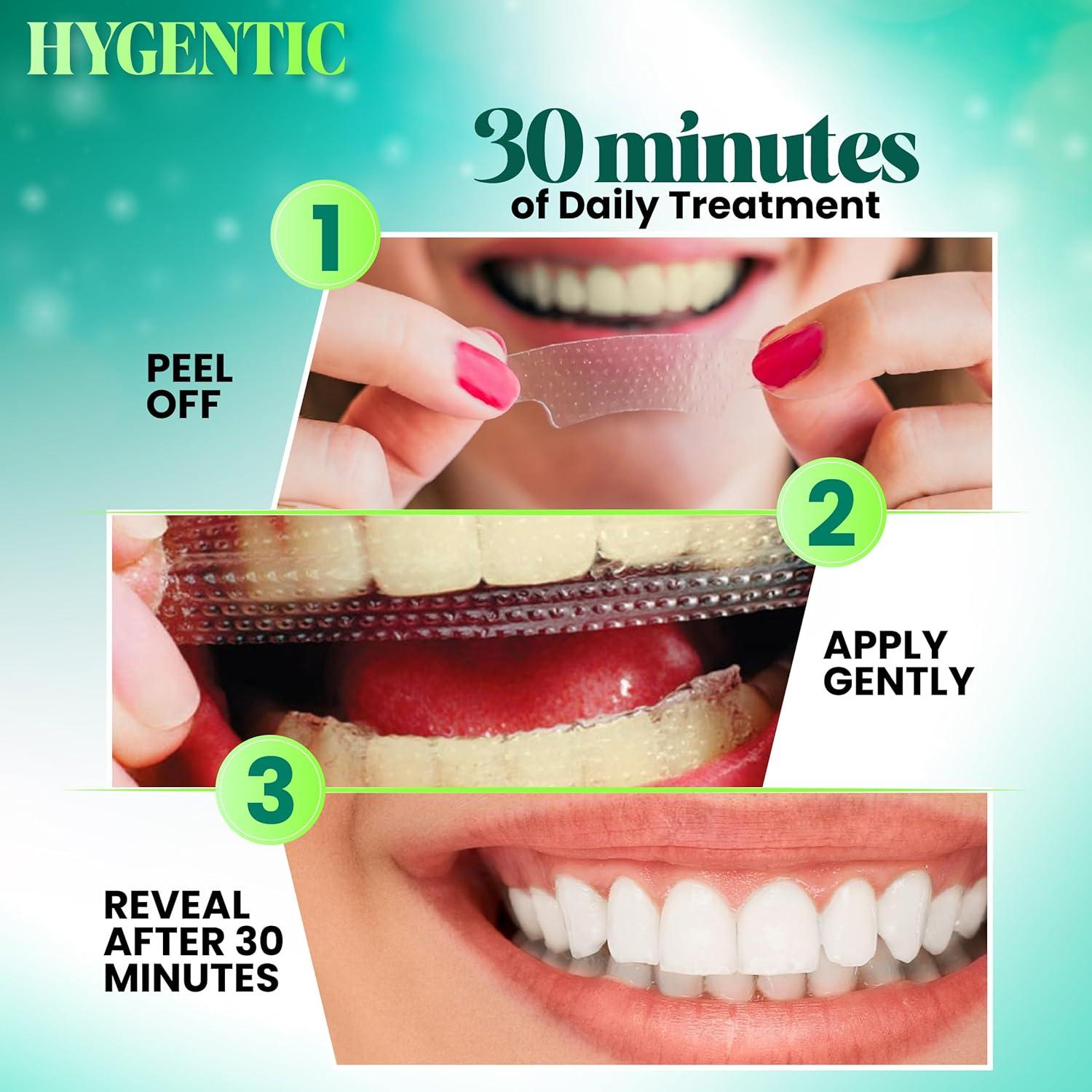 Tiras Blanqueadoras de Dientes HYGENTIC 42 Rayas 21 Tratamientos