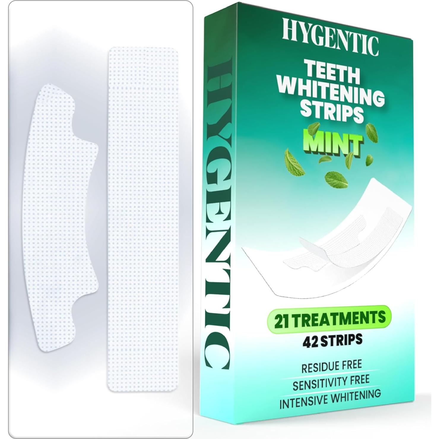 Tiras Blanqueadoras de Dientes HYGENTIC 42 Rayas 21 Tratamientos