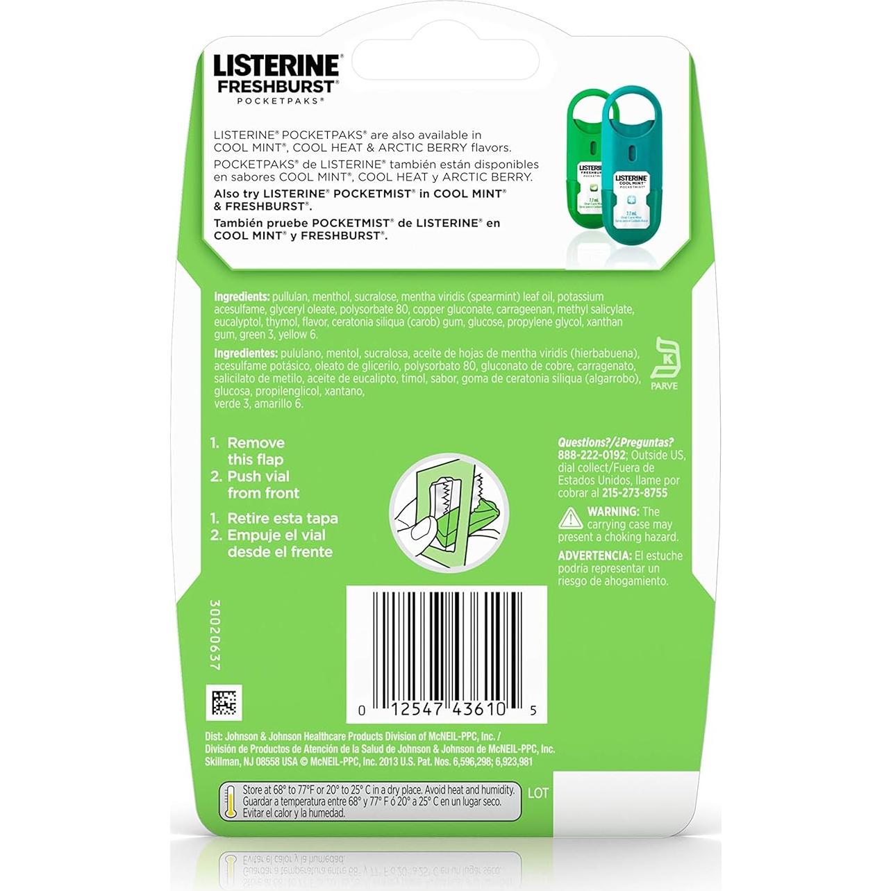 Tiras Refrescantes de Aliento Listerine Freshburst 24 Unidades