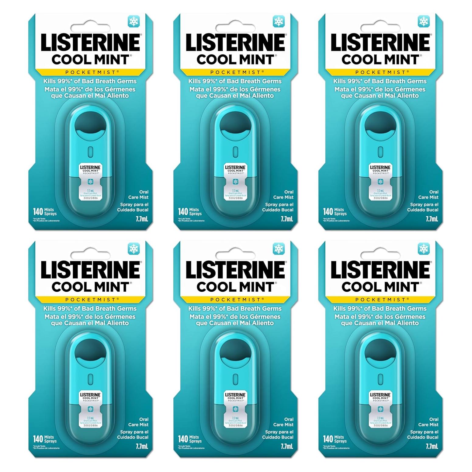 Listerine Pocketmist Spray Oral Menta Fresca 7.7 mL Sin Azúcar