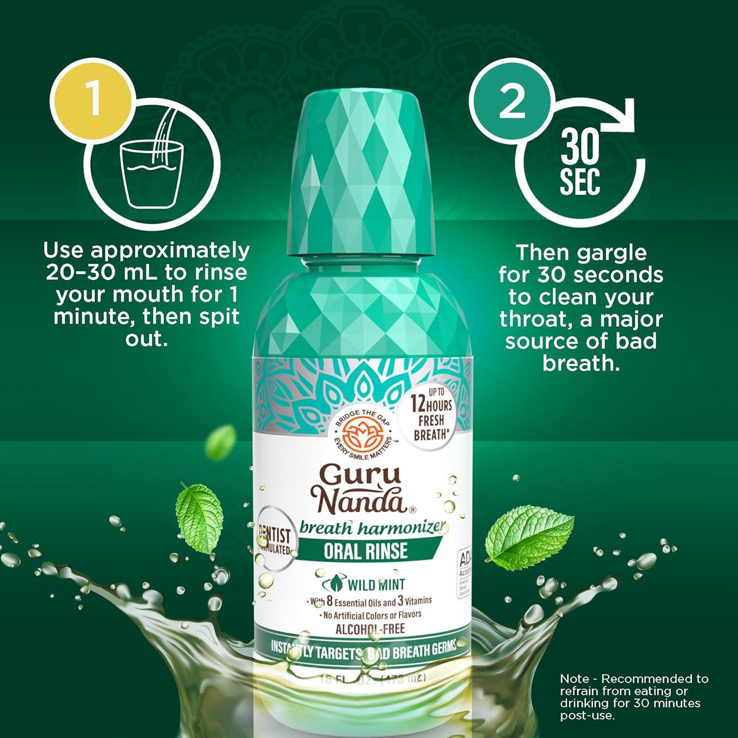 Enjuague Bucal GuruNanda Menta Silvestre 2x16 oz Libre de Alcohol