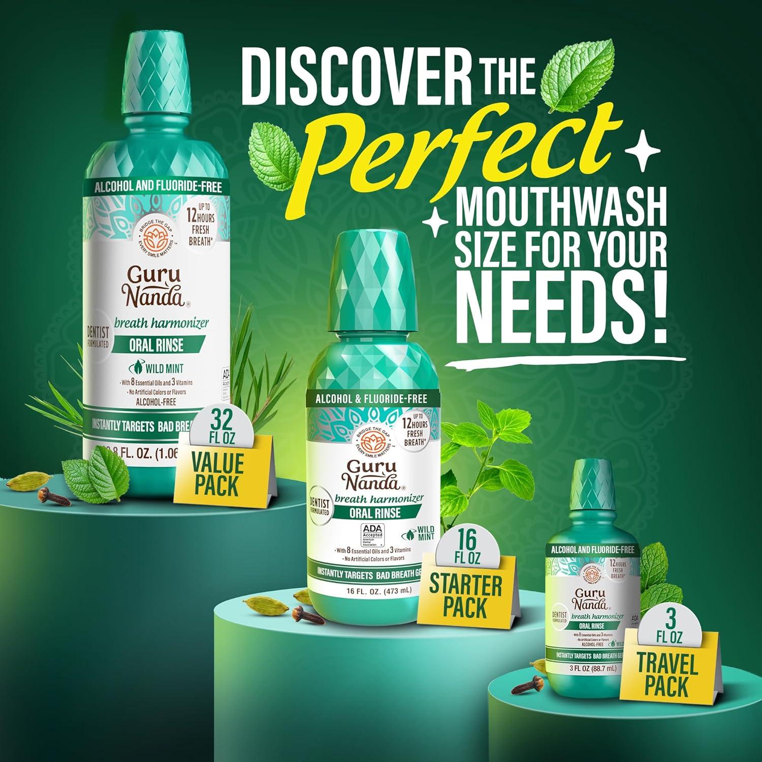 Enjuague Bucal GuruNanda Menta Silvestre 2x16 oz Libre de Alcohol