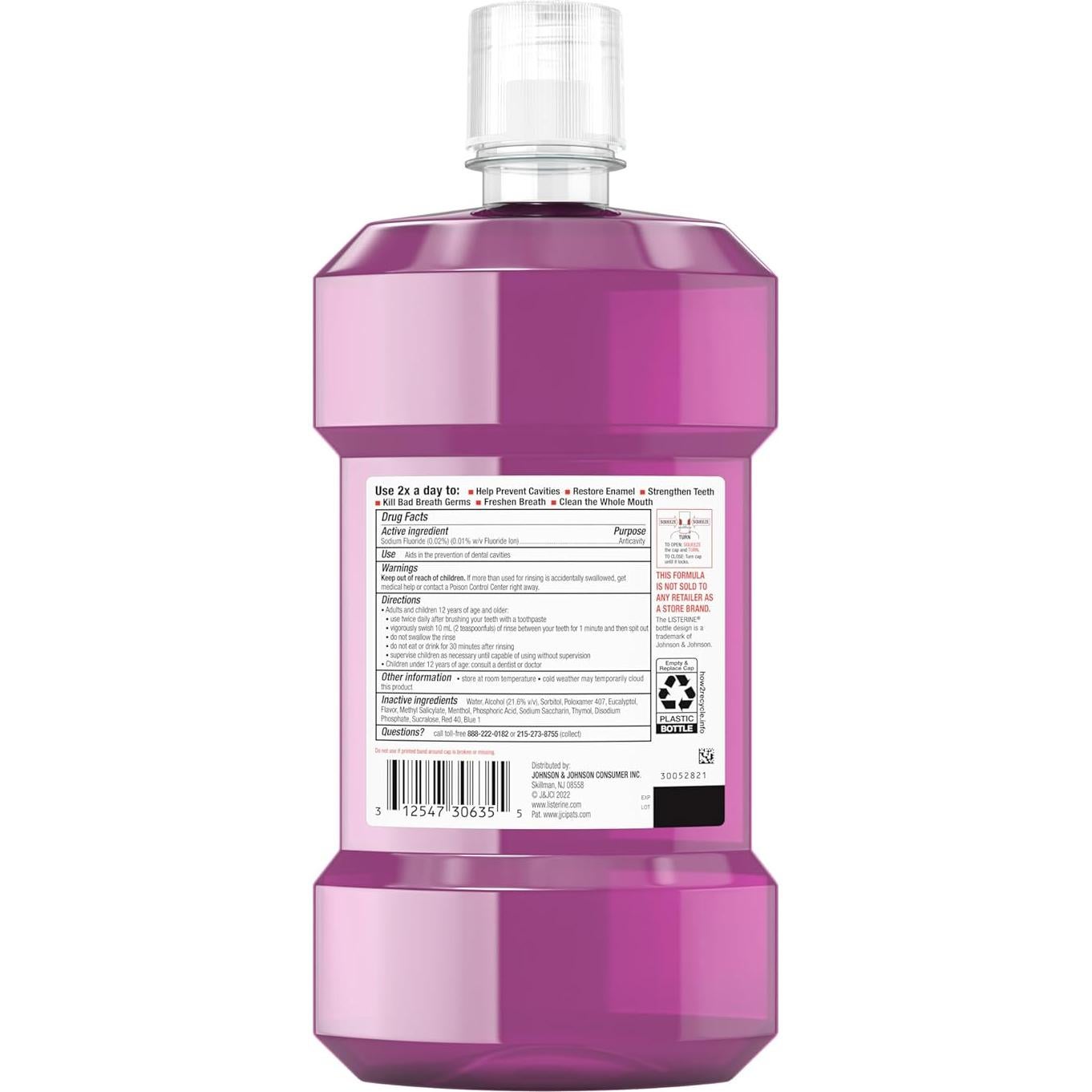 Listerine Cuidado Total Enjuague Bucal 6-en-1 Menta 2x1L