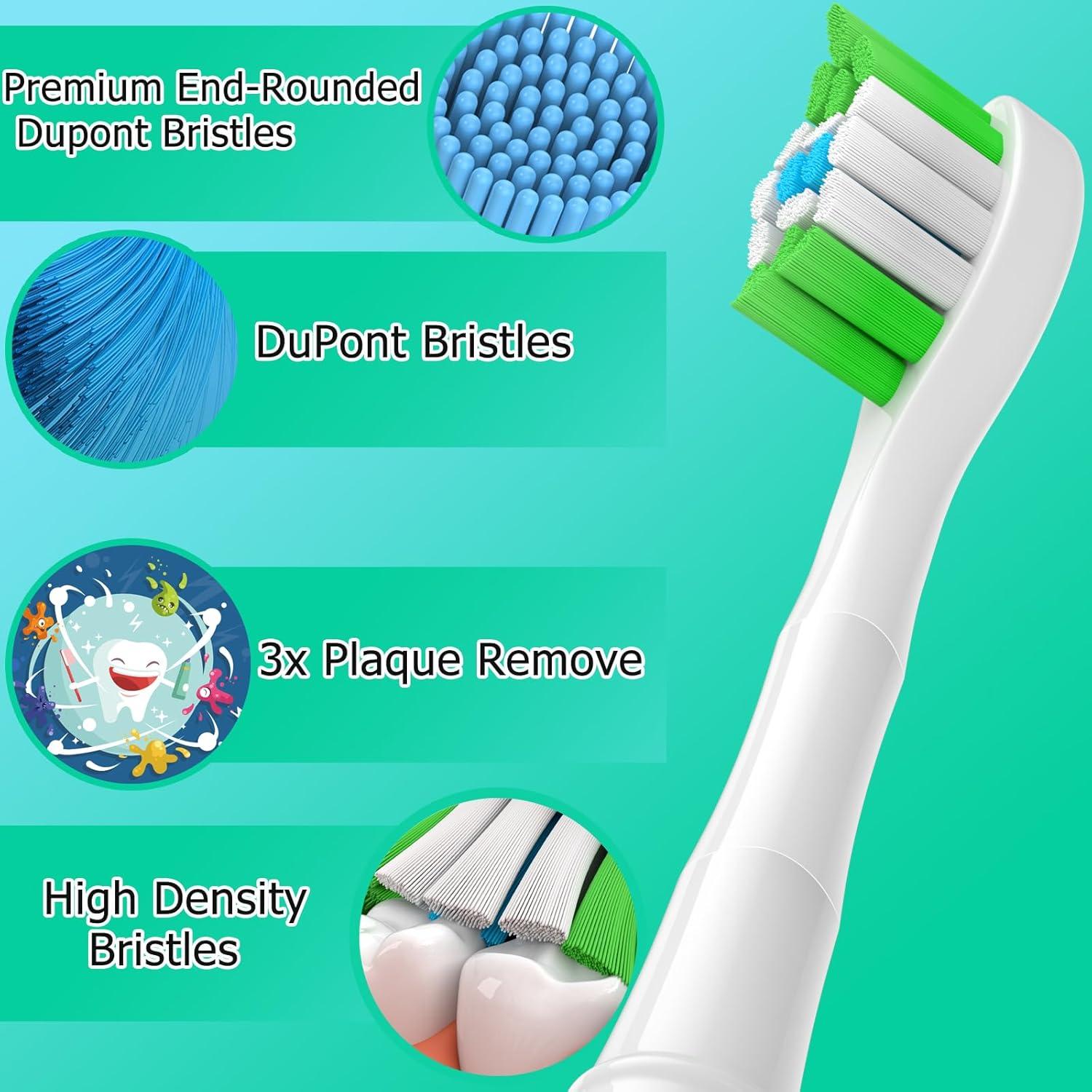 Cabezas de cepillo de dientes Zekuavi para AquaSonic - 8 unidades