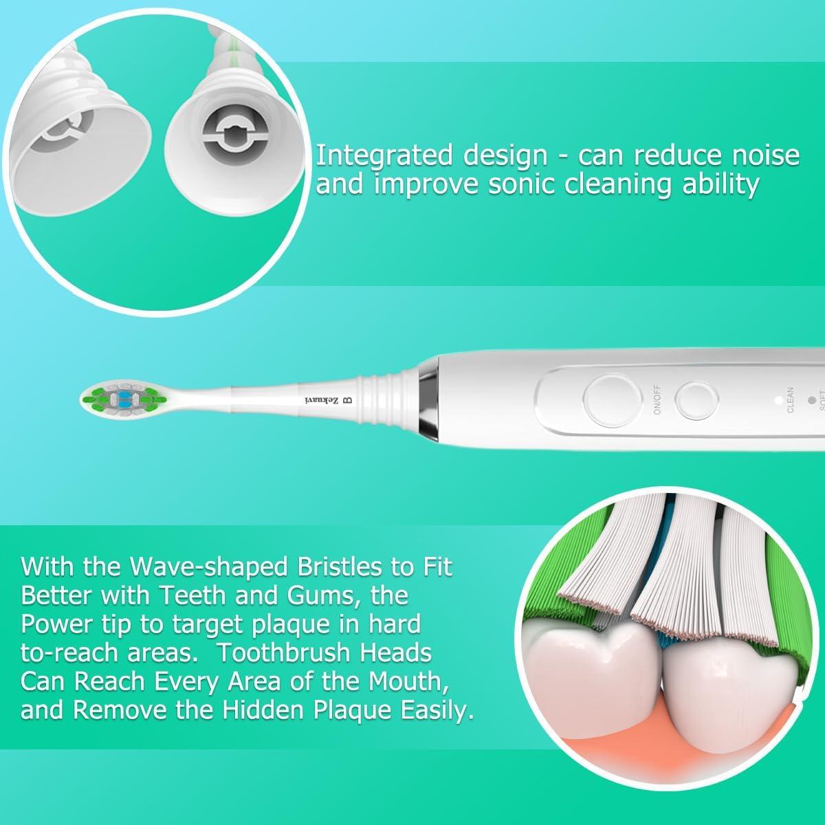 Cabezas de cepillo de dientes Zekuavi para AquaSonic - 8 unidades