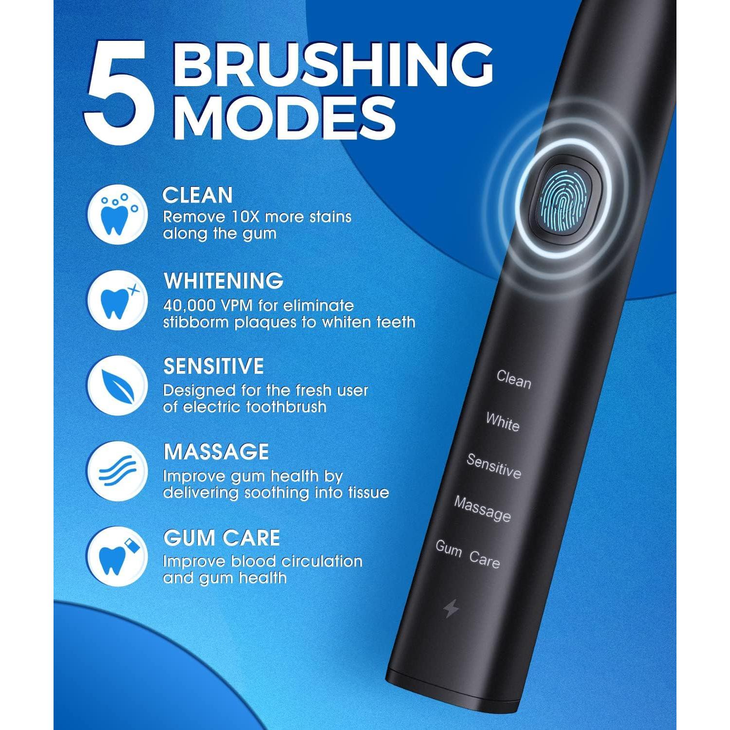 Cepillo de Dientes Eléctrico y Irrigador GLAMORORAL 600ML 10 Modos