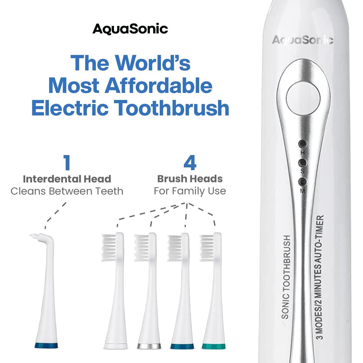 Centro Dental AquaSonic Blanco - Cepillo Eléctrico y Flossador