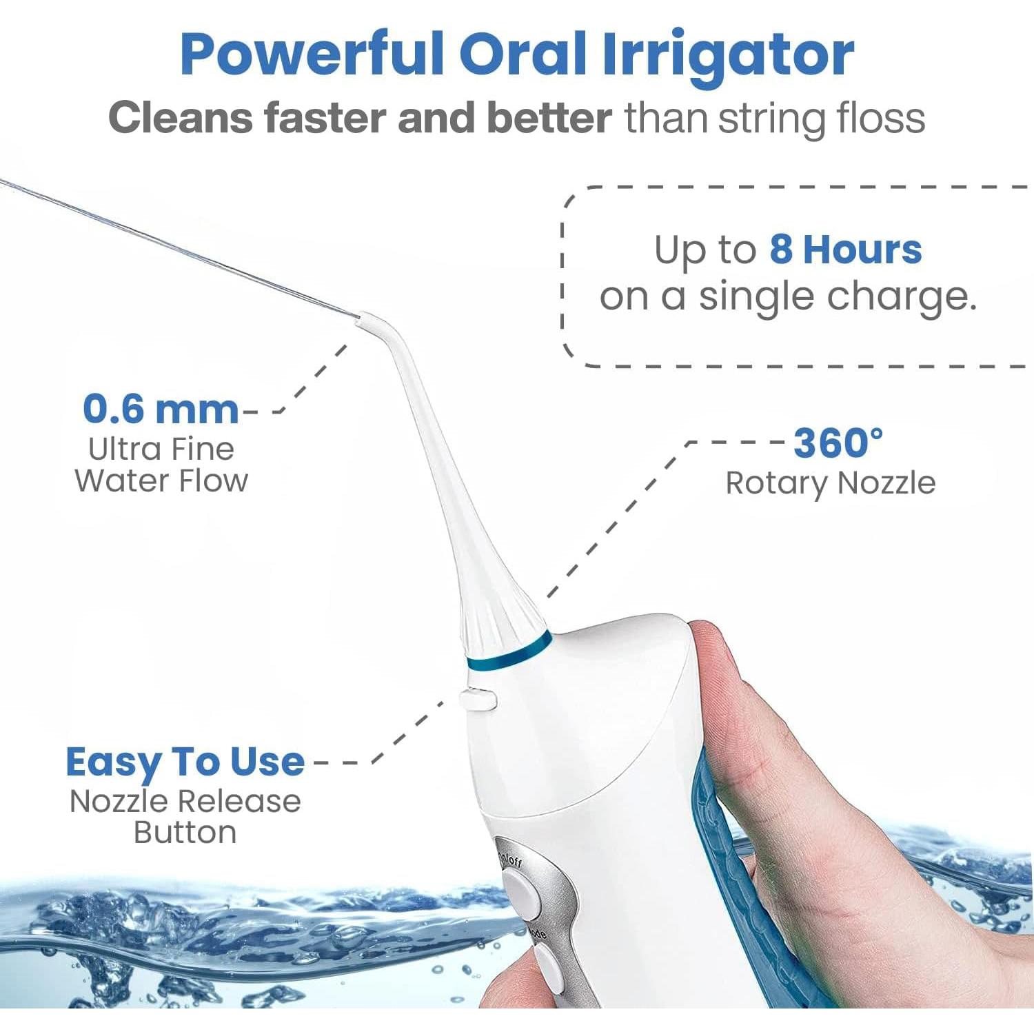 Centro Dental AquaSonic Blanco - Cepillo Eléctrico y Flossador