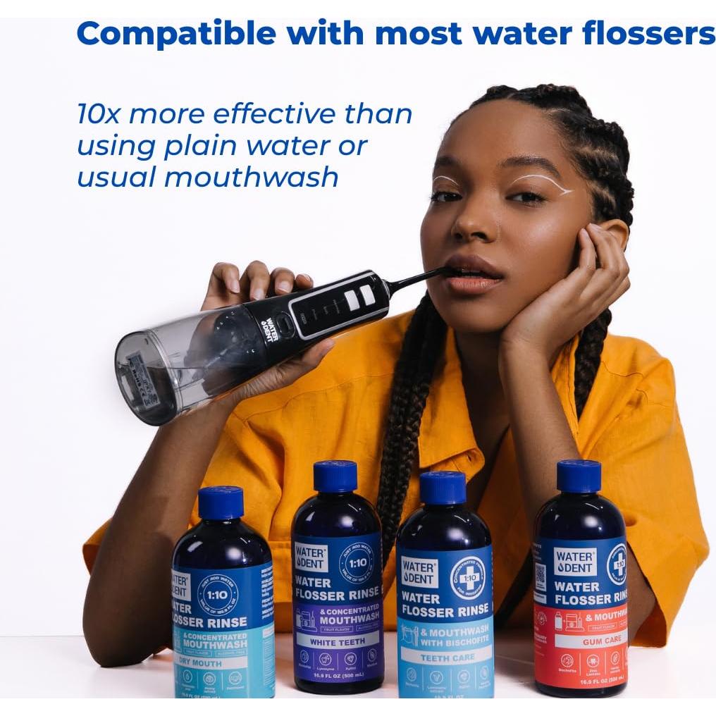 Enjuague Bucal Concentrado WATER DENT 1L Menta Manzana - 2 Pack