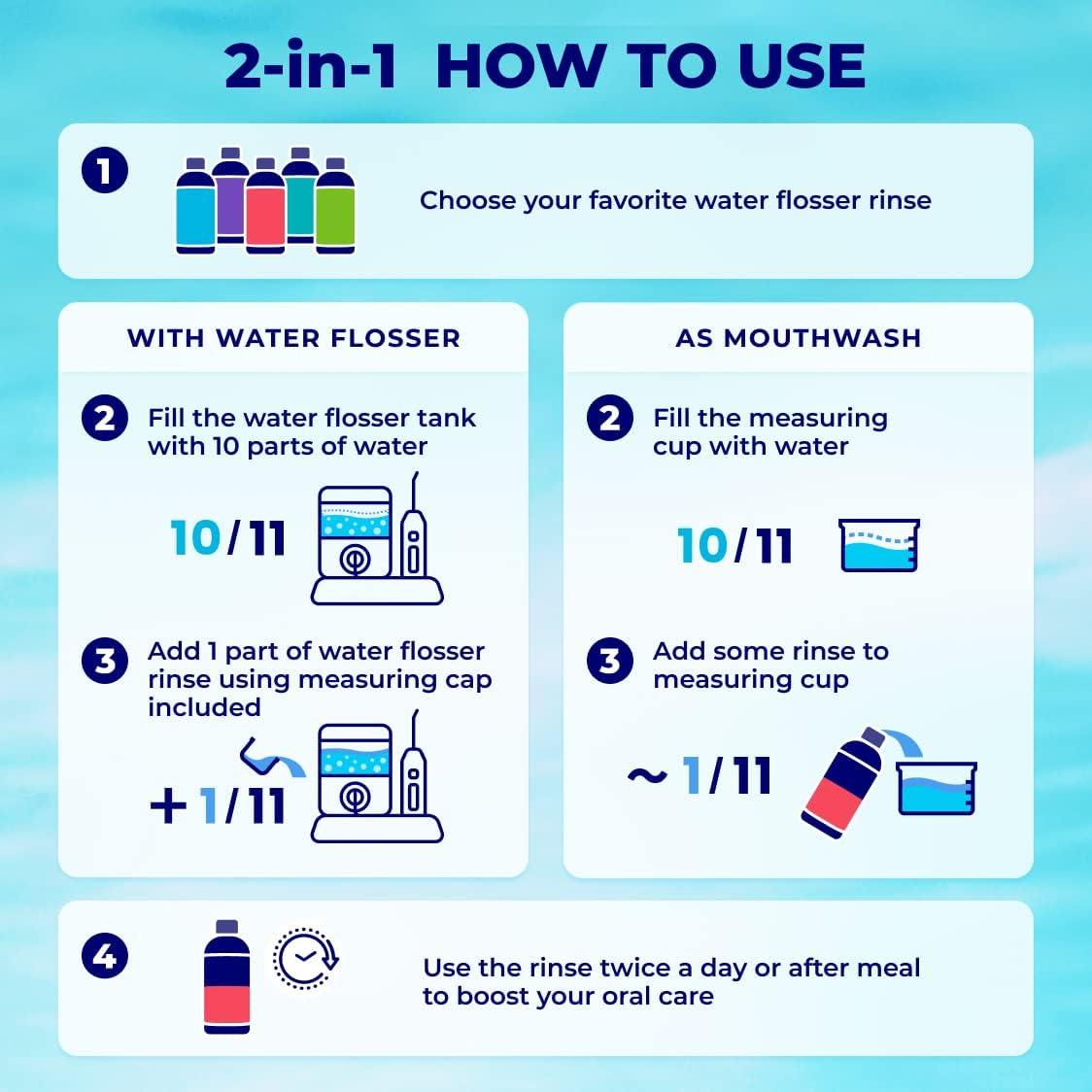 Enjuague Bucal Concentrado WATER DENT 1L Menta Manzana - 2 Pack