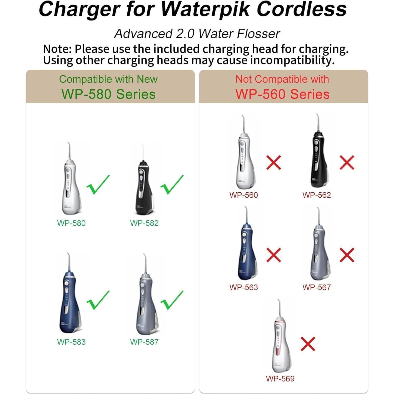 Cargador WUKUR para Irrigador Waterpik WP-580 2.0 90g