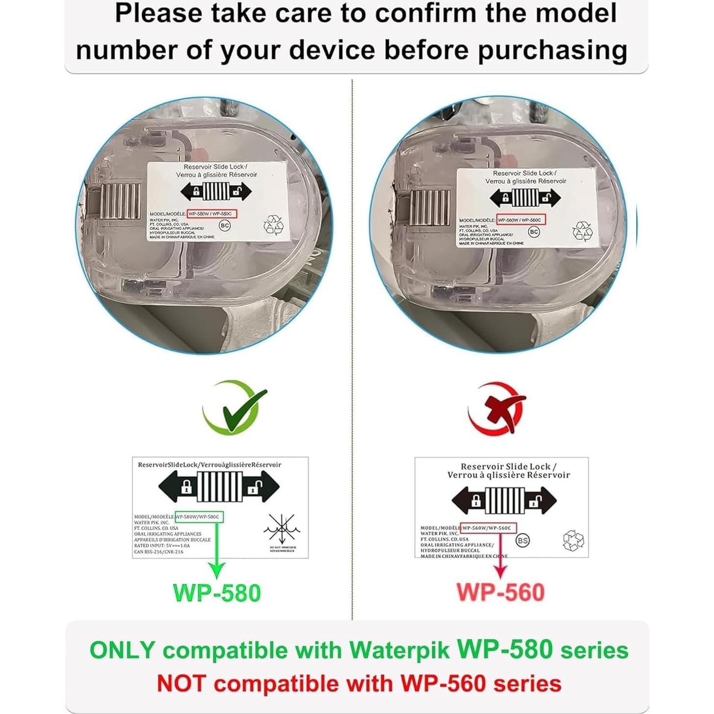 Cargador WUKUR para Irrigador Waterpik WP-580 2.0 90g