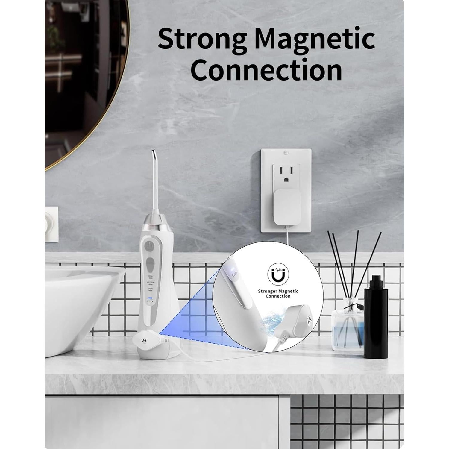 Cargador Magnético VHBW para Irrigador Dental Waterpik WP-560, 1.8m