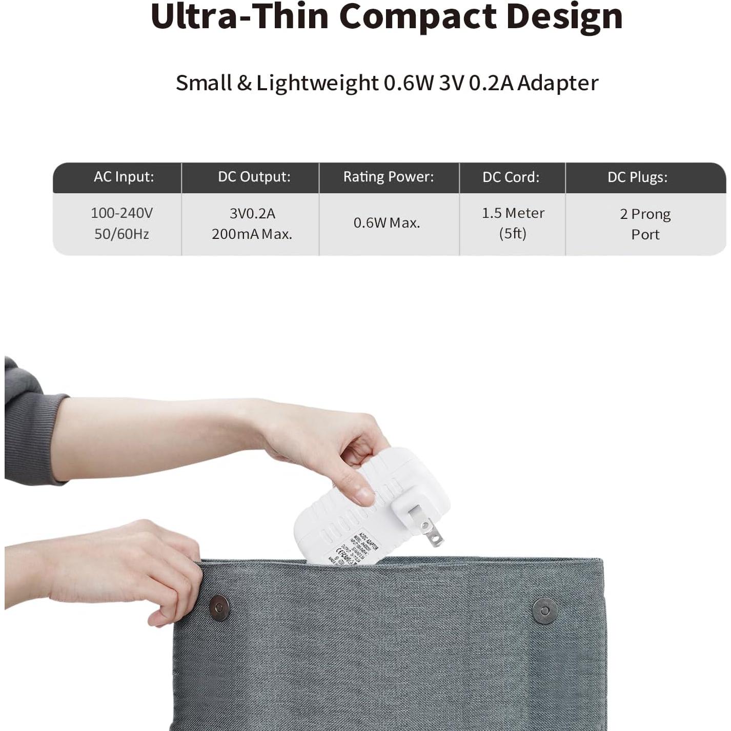 Cargador de Reemplazo Waterpik 3V 200mA 1.5M 2 Patas