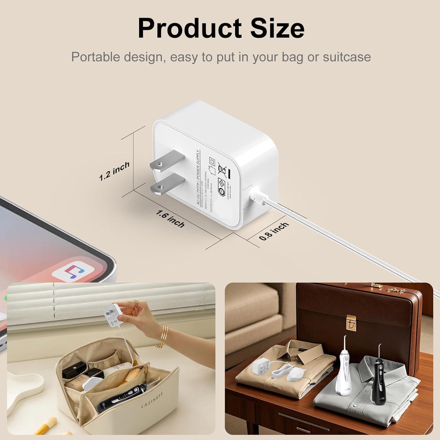 Cargador Magnético Waterpik WP-560 WP-562 WP-563 Negro 1.8m