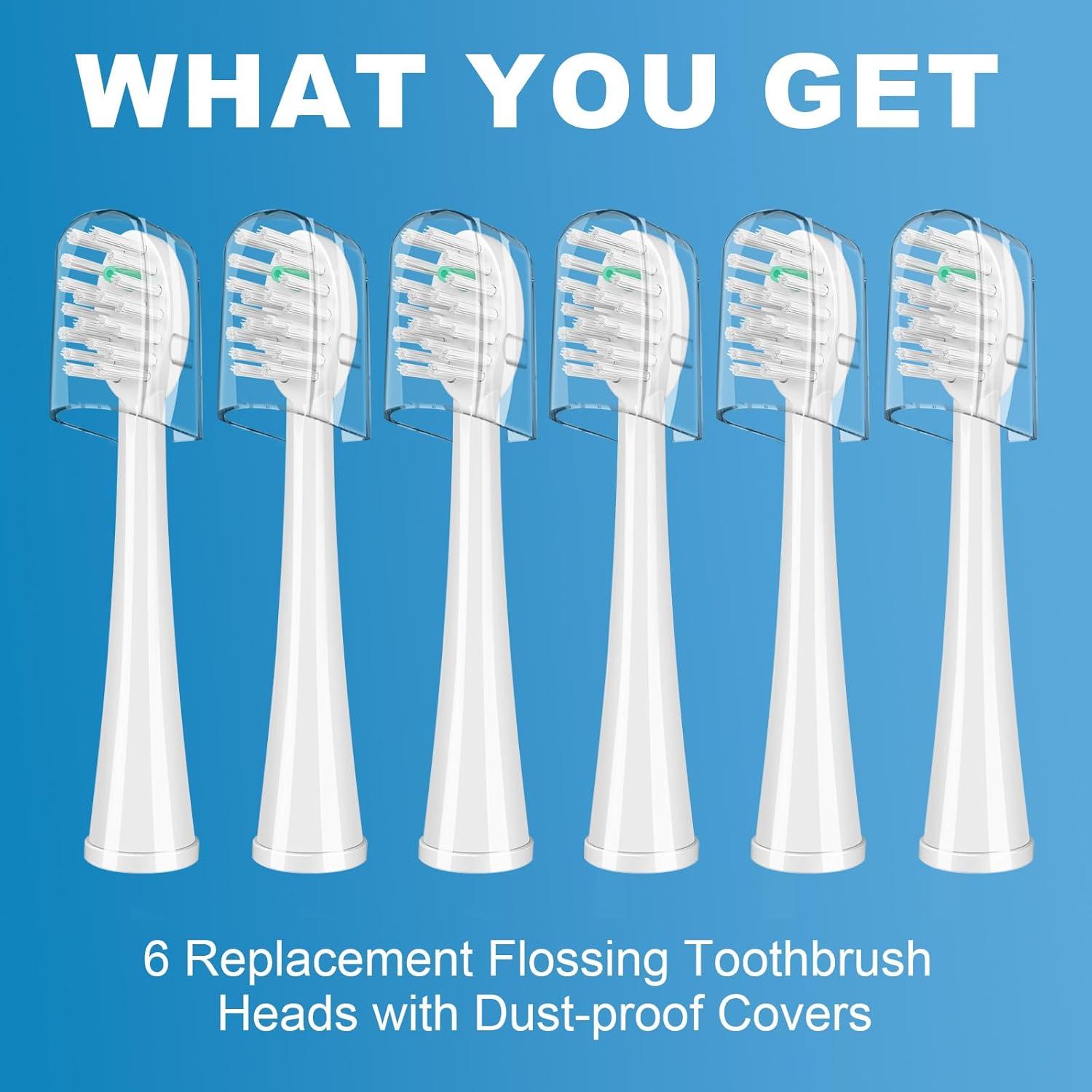 Cabezas de cepillo de repuesto Wevihroke para WaterPik Sonic-Fusion, 6 unidades