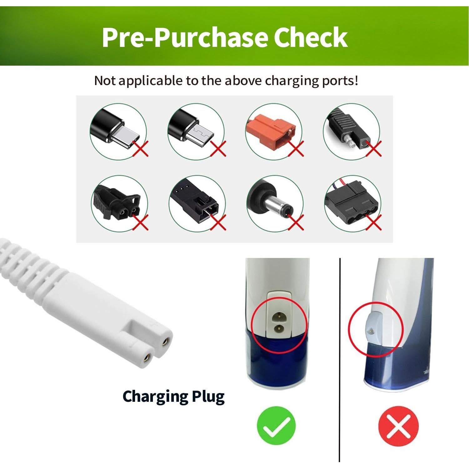 Cargador Adaptador Lonnky para Irrigador Dental Waterpik 1.5m