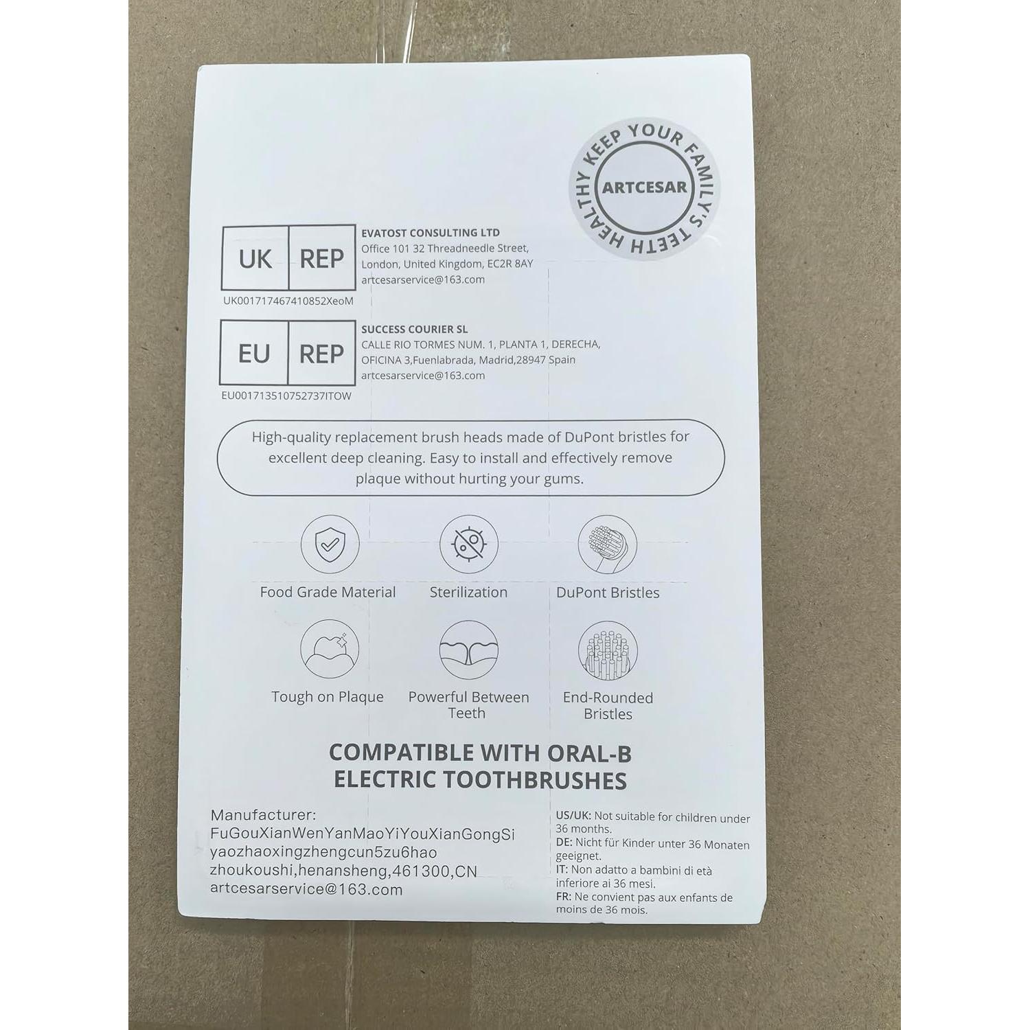 Cabezas de Repuesto Oral B Braun Pro 1000/1500 - 12 Unidades Suaves