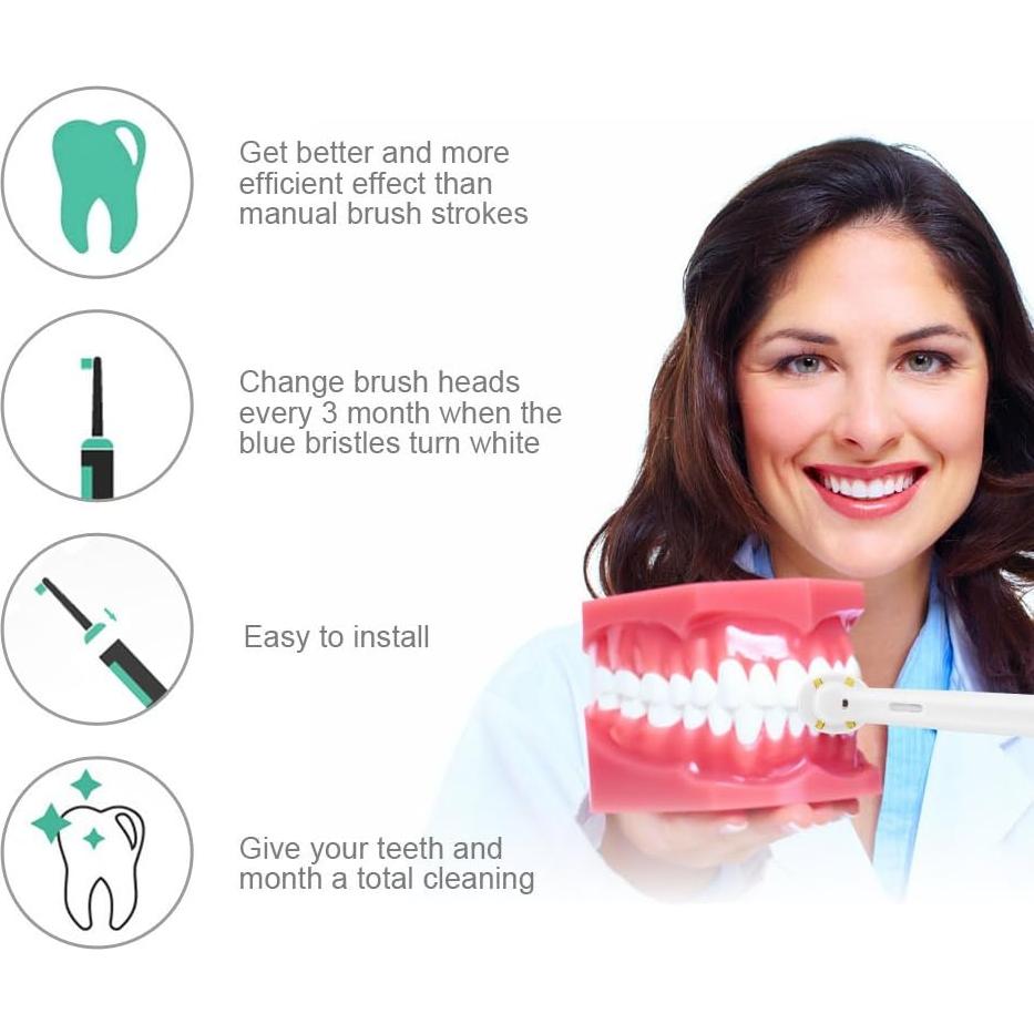 Cabezas de Repuesto Etrhtec para Cepillo Eléctrico Oral Pro 1000/3000/5000/7000 - 8 Unidades