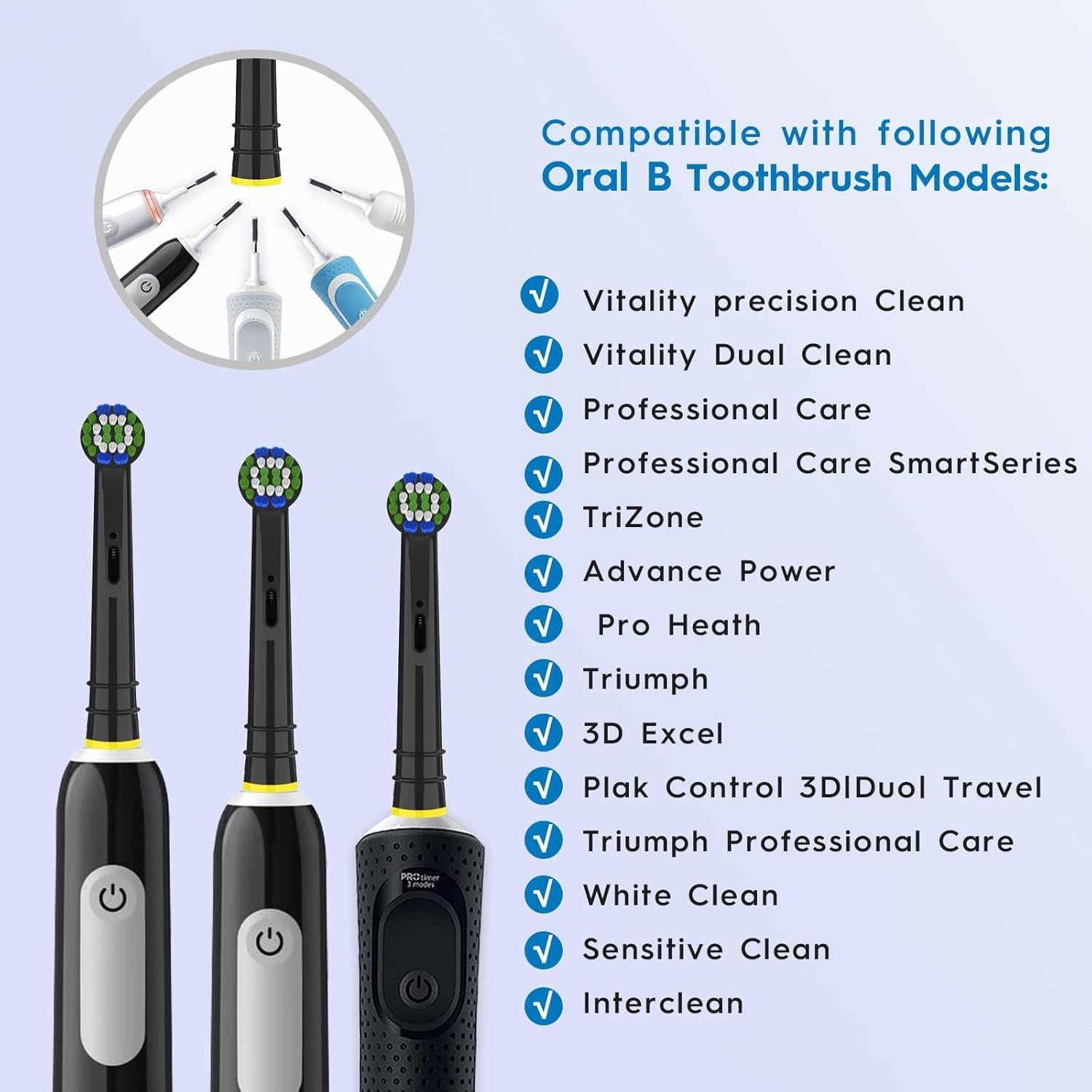 Cabezas de cepillo de dientes BKIX compatibles Oral B - 8 unidades