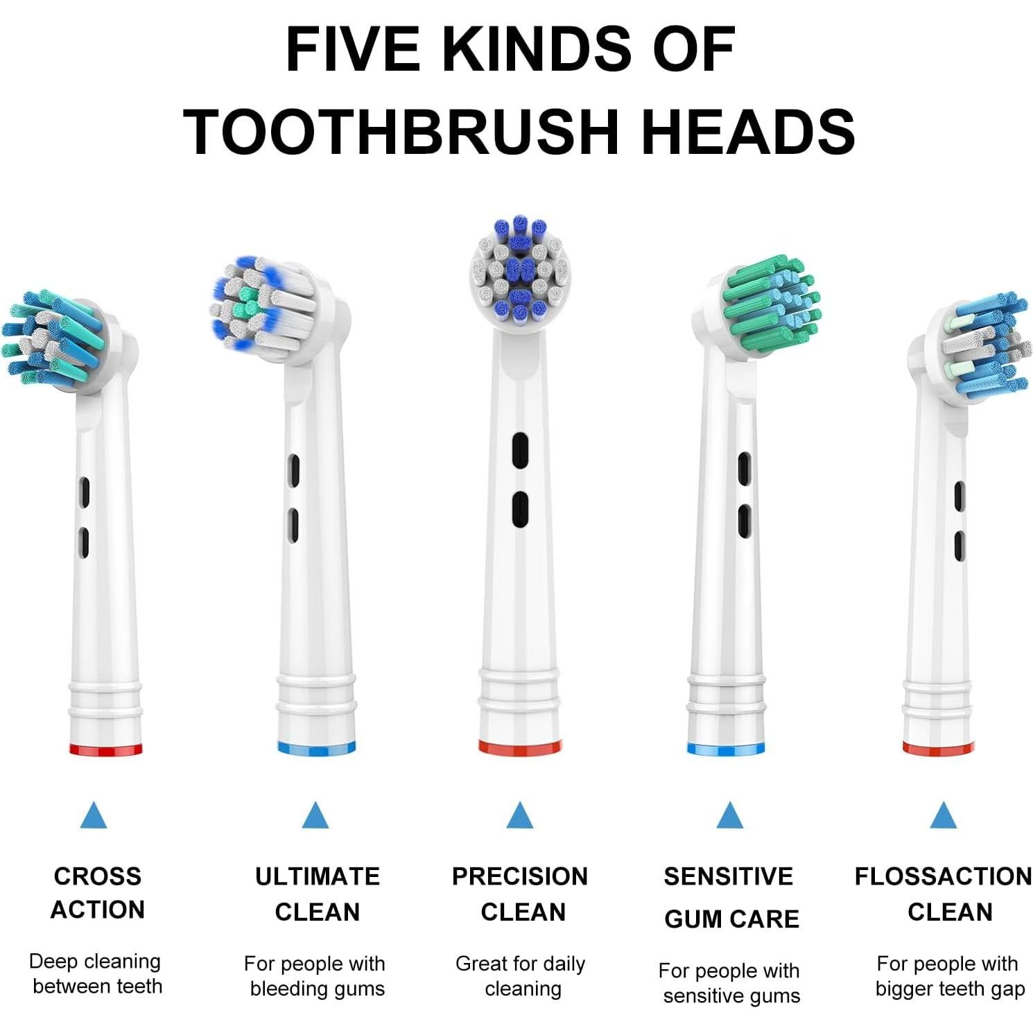 Cabezas de Cepillo de Dientes Eléctrico SetSail 10 Piezas Compatibles Oral-B