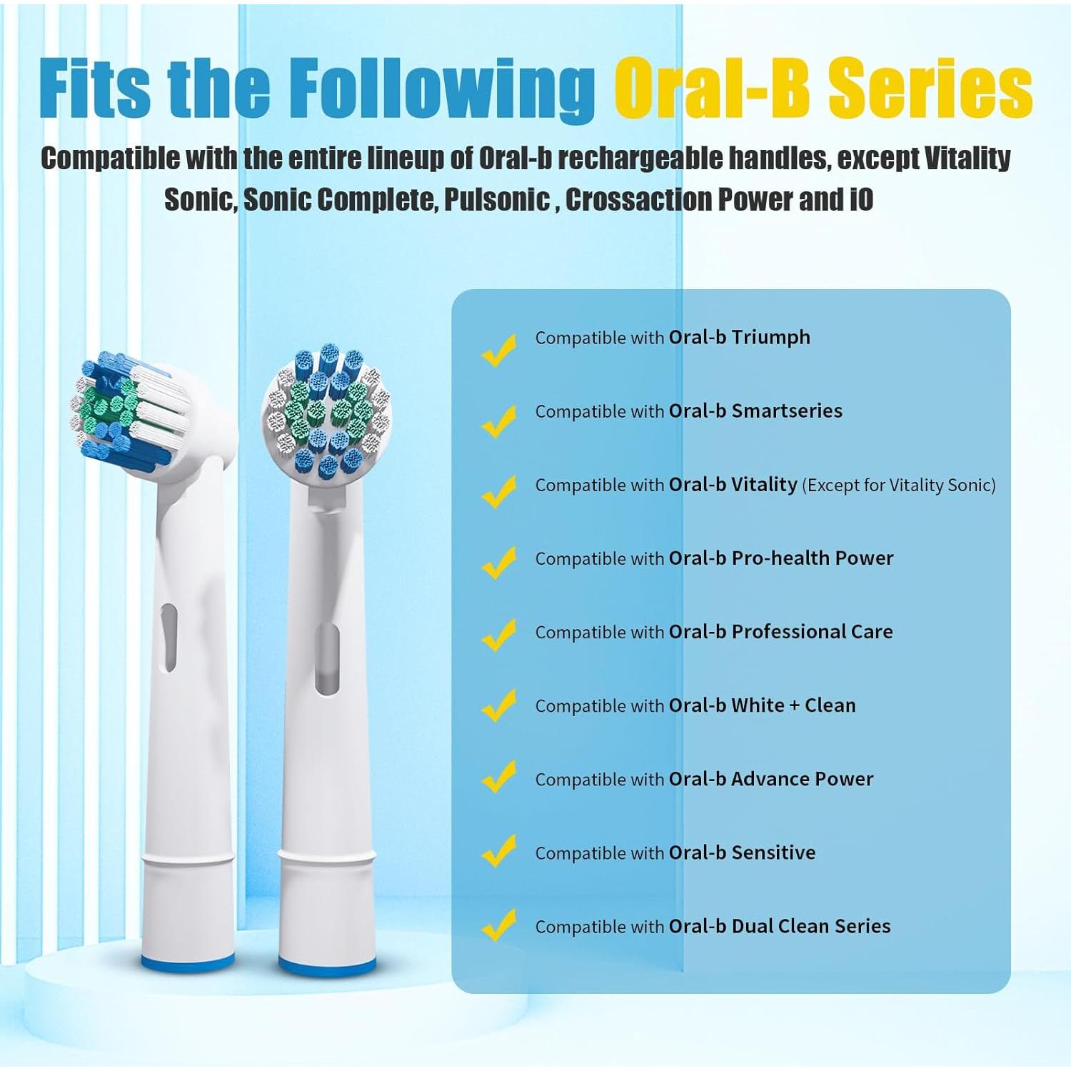 8 Cabezas de Cepillo de Dientes Genkent para Oral B Braun