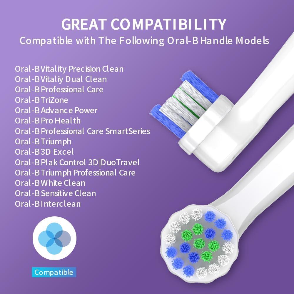 Cabezas de Cepillo de Dientes Eléctrico AodoT - 8 Repuestos Precision Clean para Oral-B