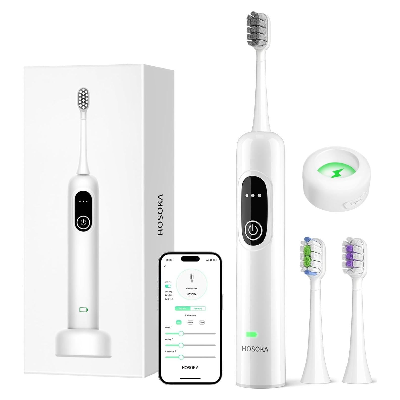 Cepillo de Dientes Eléctrico HOSOKA Sonic 60° Recargable IPX7