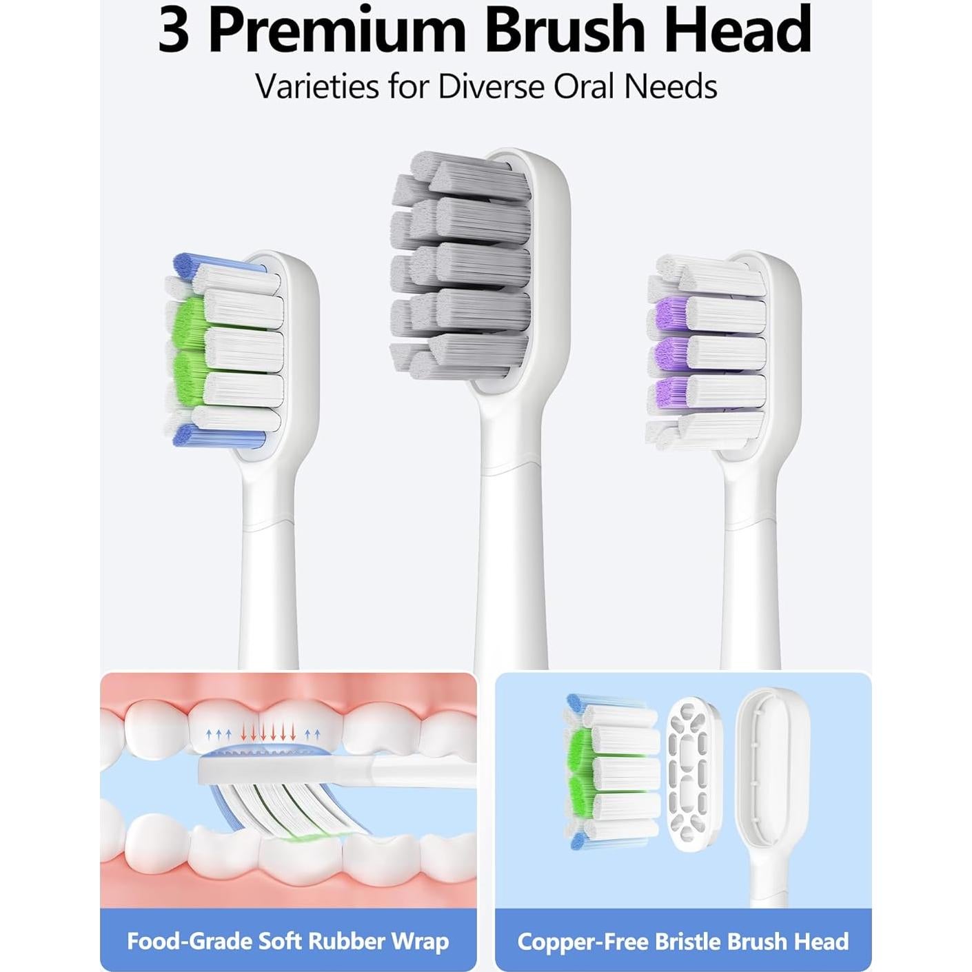 Cepillo de Dientes Eléctrico HOSOKA Sonic 60° Recargable IPX7