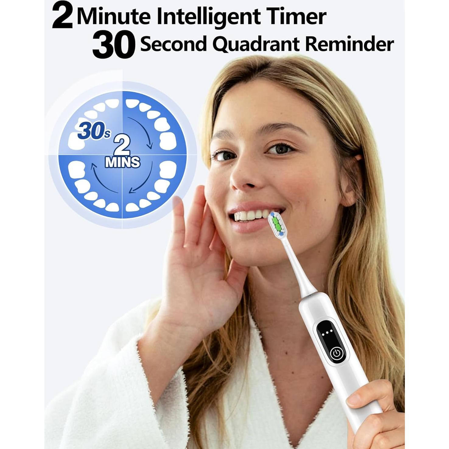 Cepillo de Dientes Eléctrico HOSOKA Sonic 60° Recargable IPX7