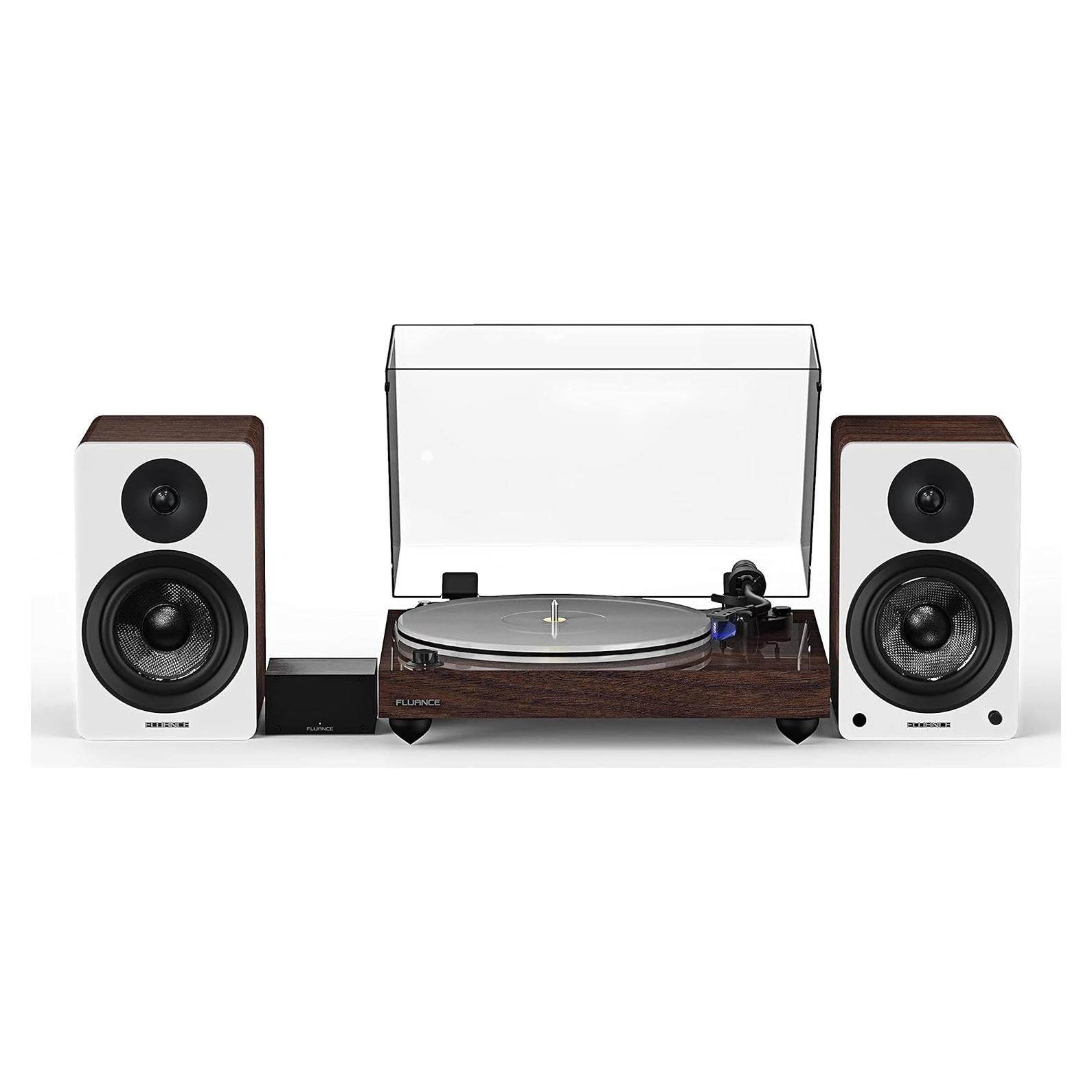 Giradiscos Fluance RT85 + Altavoces Activos 90W Nuez