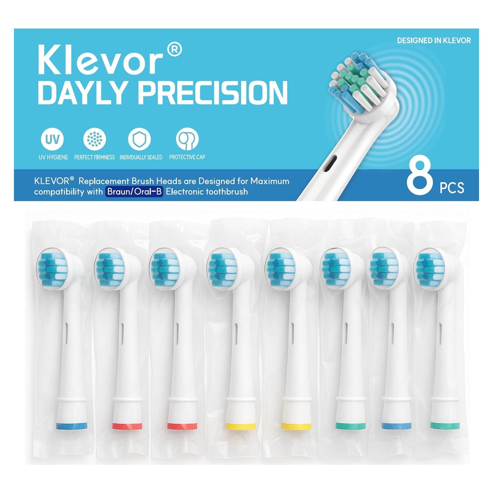 KLEVOR Cabezas de Cepillo de Dientes Oral-B - 8 Unidades