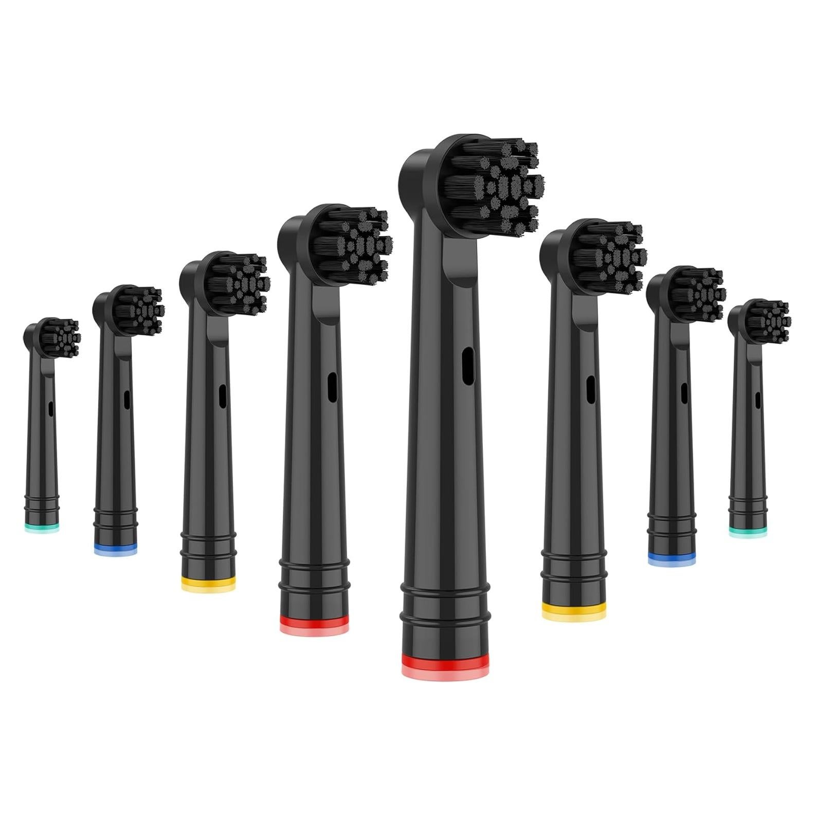 Cabezas de cepillo de repuesto Oral B BUKURII, 8 unidades, cerdas de carbón