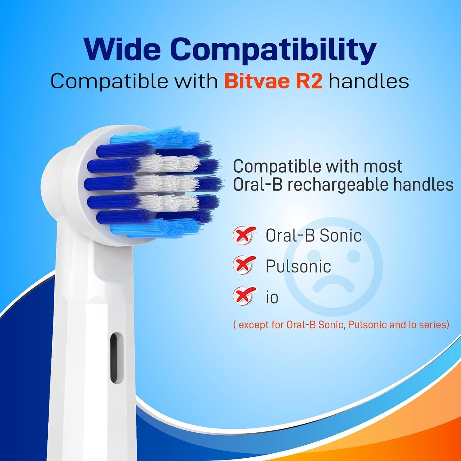 Cabezas de Cepillo de Dientes Eléctrico Mcuy - 10 Unidades Compatibles con Bitvae R1/R2 y Oral-B