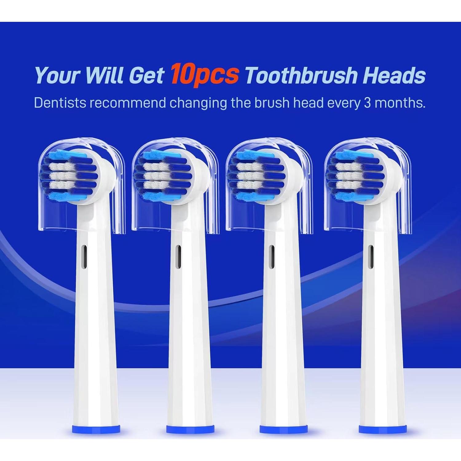 Cabezas de Cepillo de Dientes Eléctrico Mcuy - 10 Unidades Compatibles con Bitvae R1/R2 y Oral-B