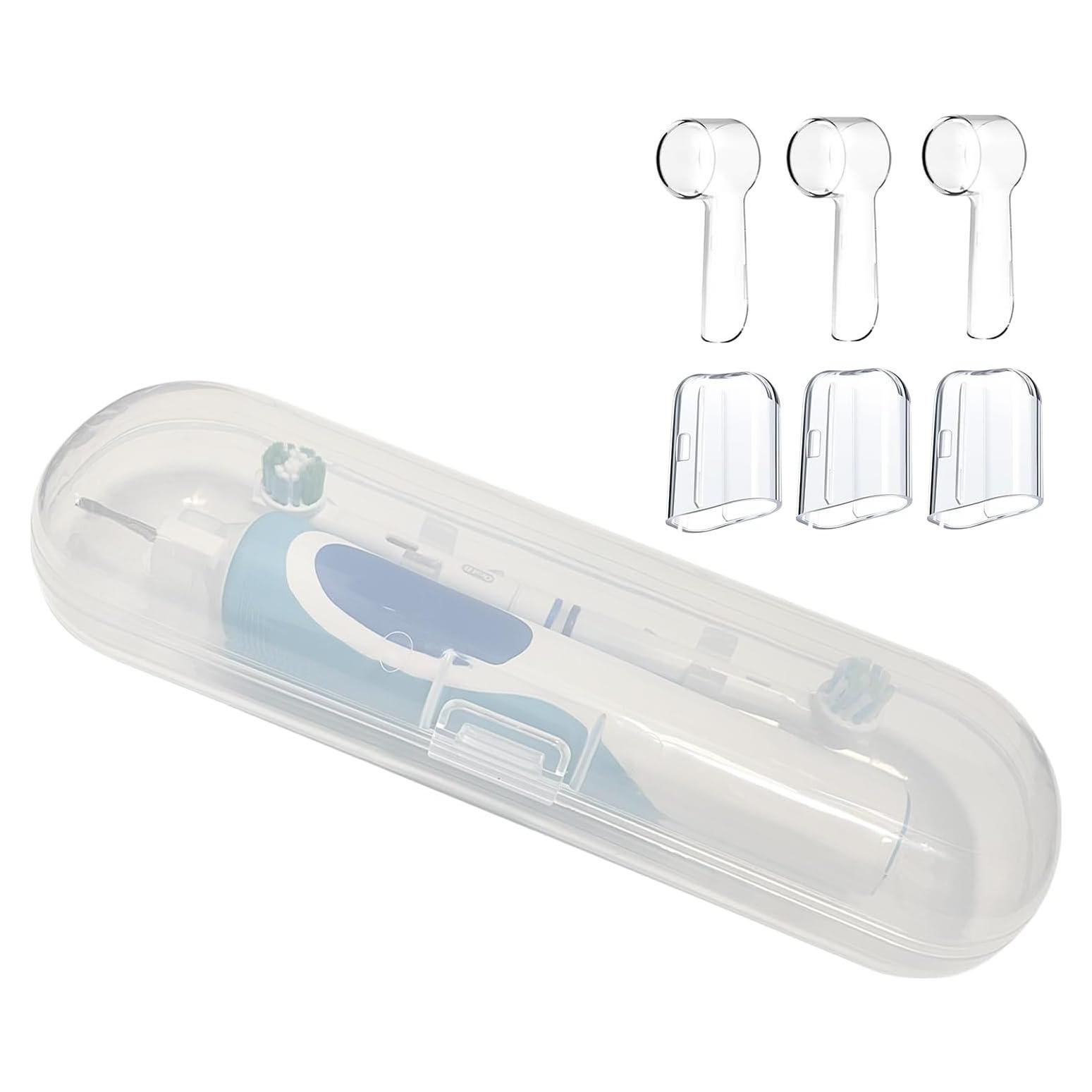 Funda de viaje para cepillo de dientes HURKEYE transparente