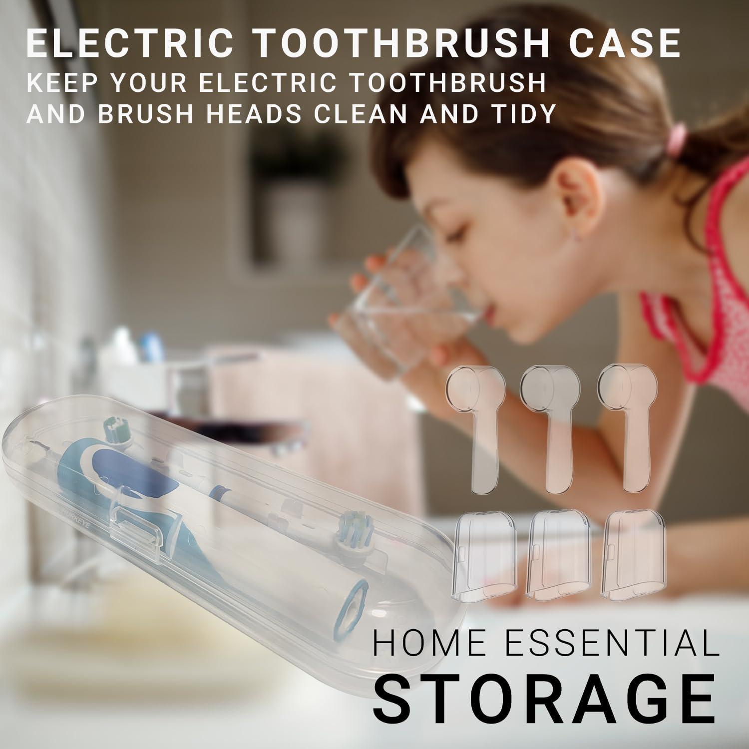 Funda de viaje para cepillo de dientes HURKEYE transparente