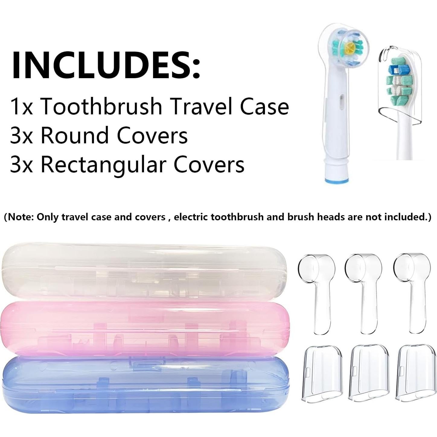 Funda de viaje para cepillo de dientes HURKEYE transparente