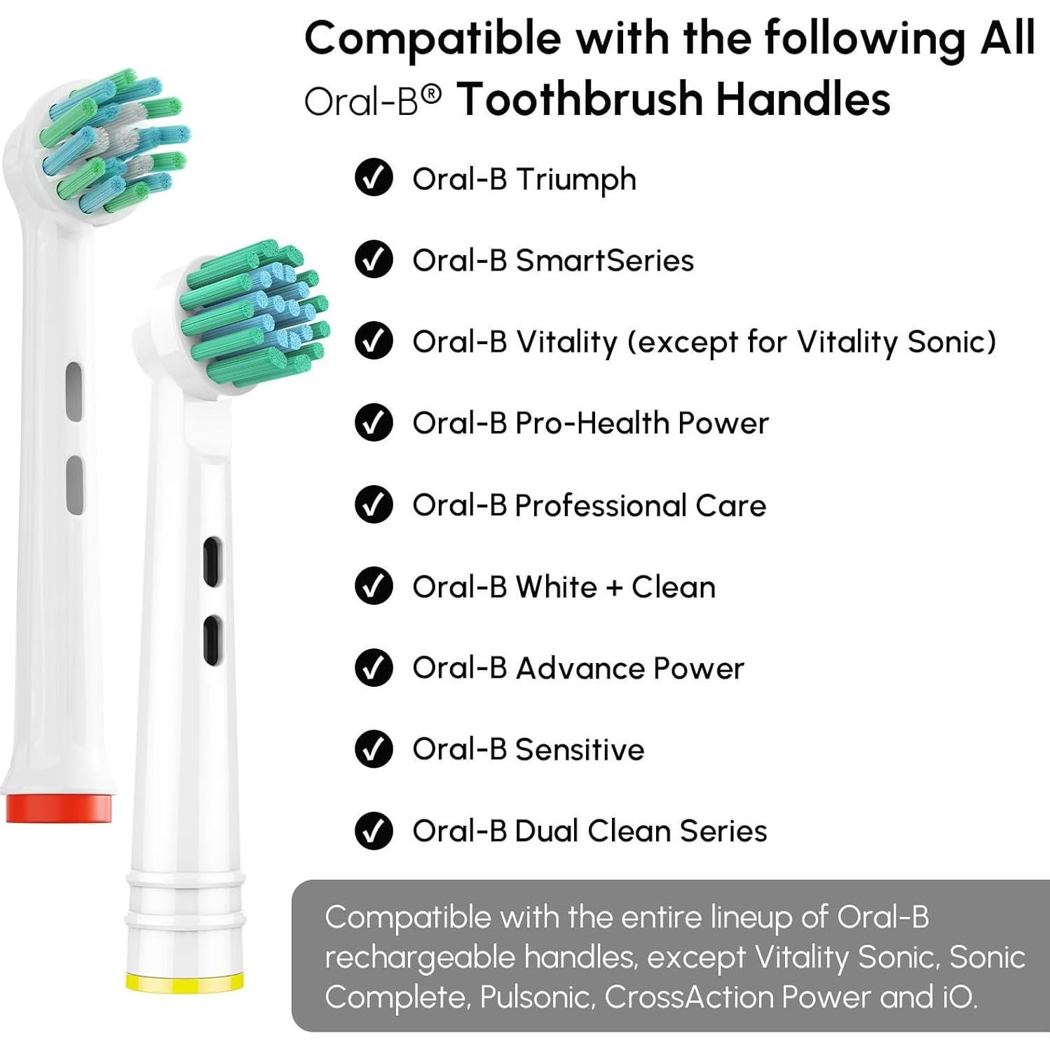 Cabezas de Cepillo de Dientes GENKENT 8 Unidades Compatible Oral B