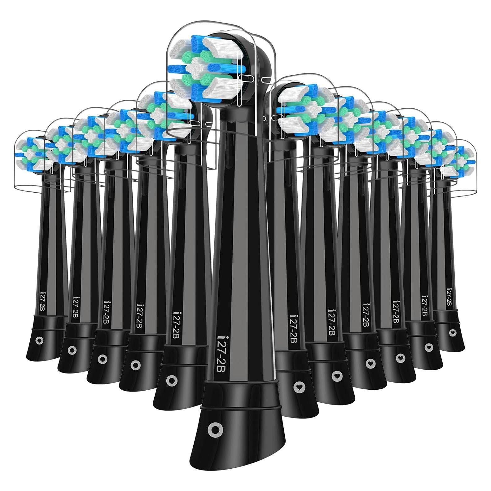 12 Cabezas de Repuesto Scotzel para Cepillo Oral B iO Negro