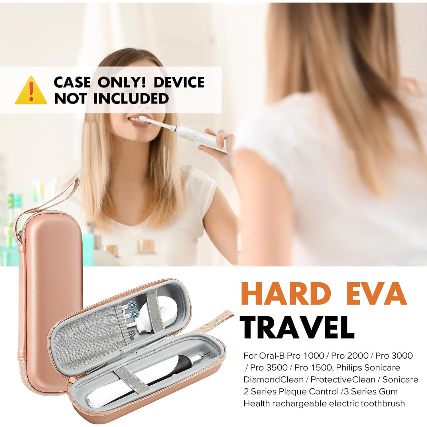 Funda de Viaje Dura ProCase para Cepillo Oral-B Pro 1000 Rosa