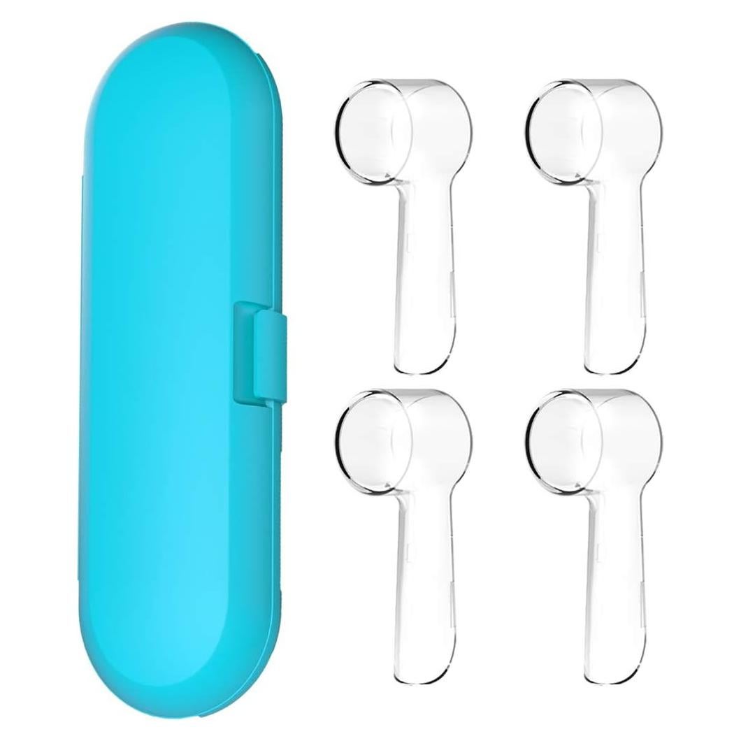 Funda de Viaje y 4 Cubiertas para Cepillo Oral-B - Azul