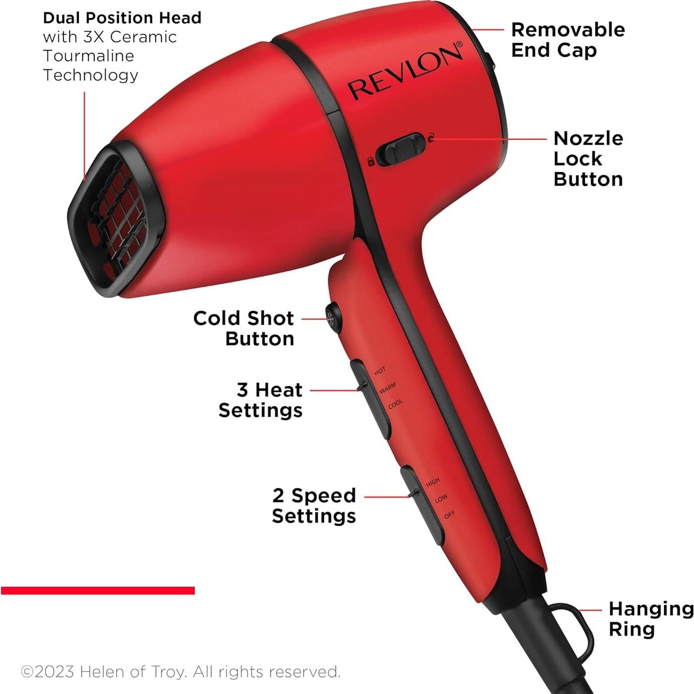 Secador de Pelo Revlon 1875W con Difusor y Control de Flujo