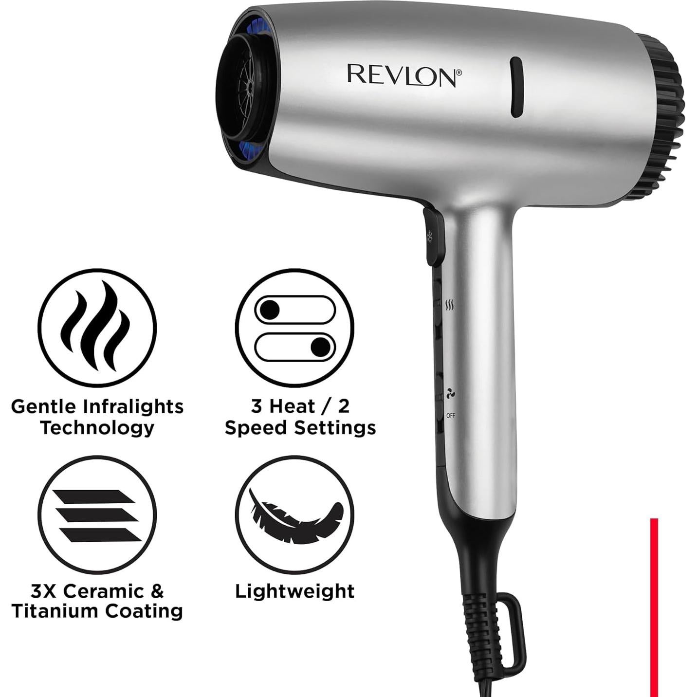 Secador de pelo Revlon Dry Max 1875W con difusor y concentrador