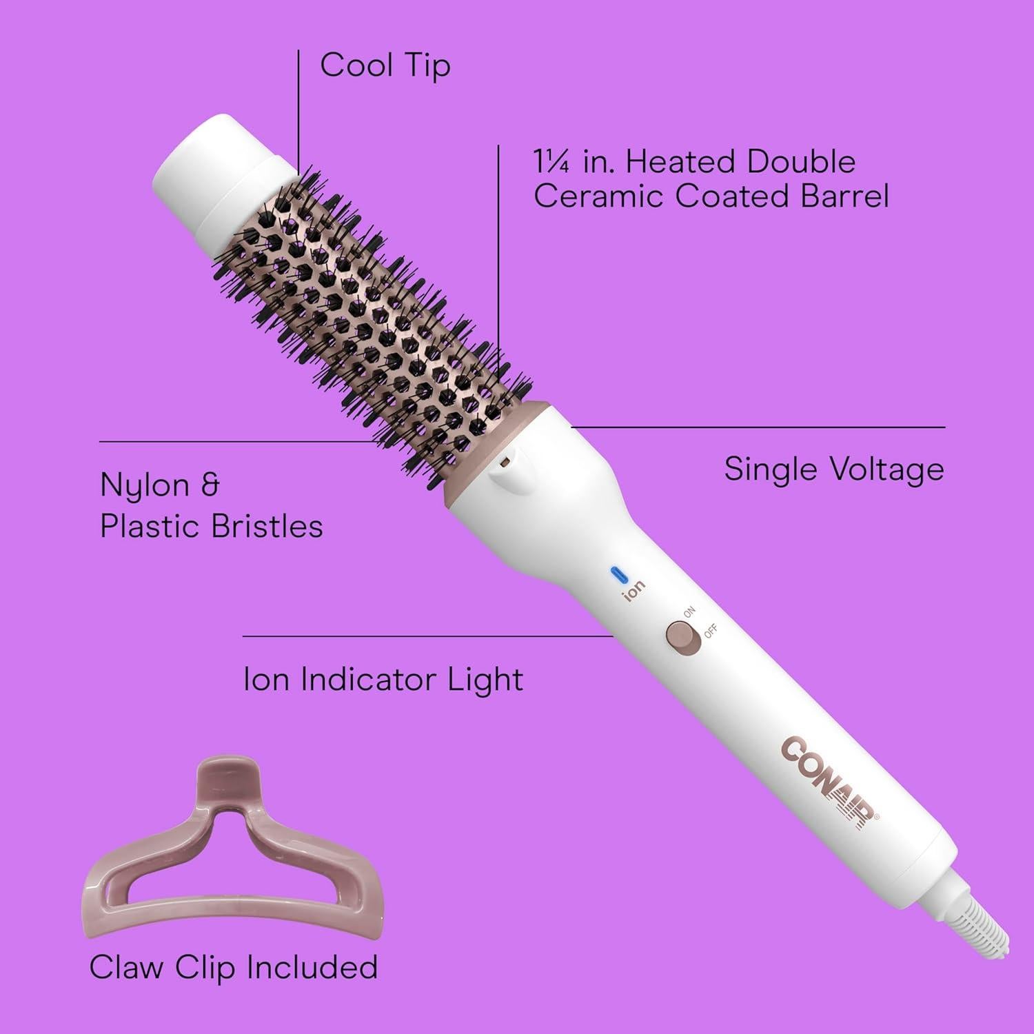 Cepillo Térmico Doble Cerámico Conair 30.7 cm para Rizos y Ondas