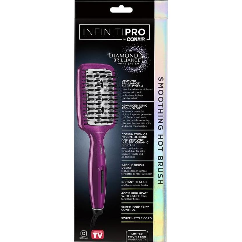 Cepillo Alisador Caliente Conair Paddle Cerámica Iónica Rosa