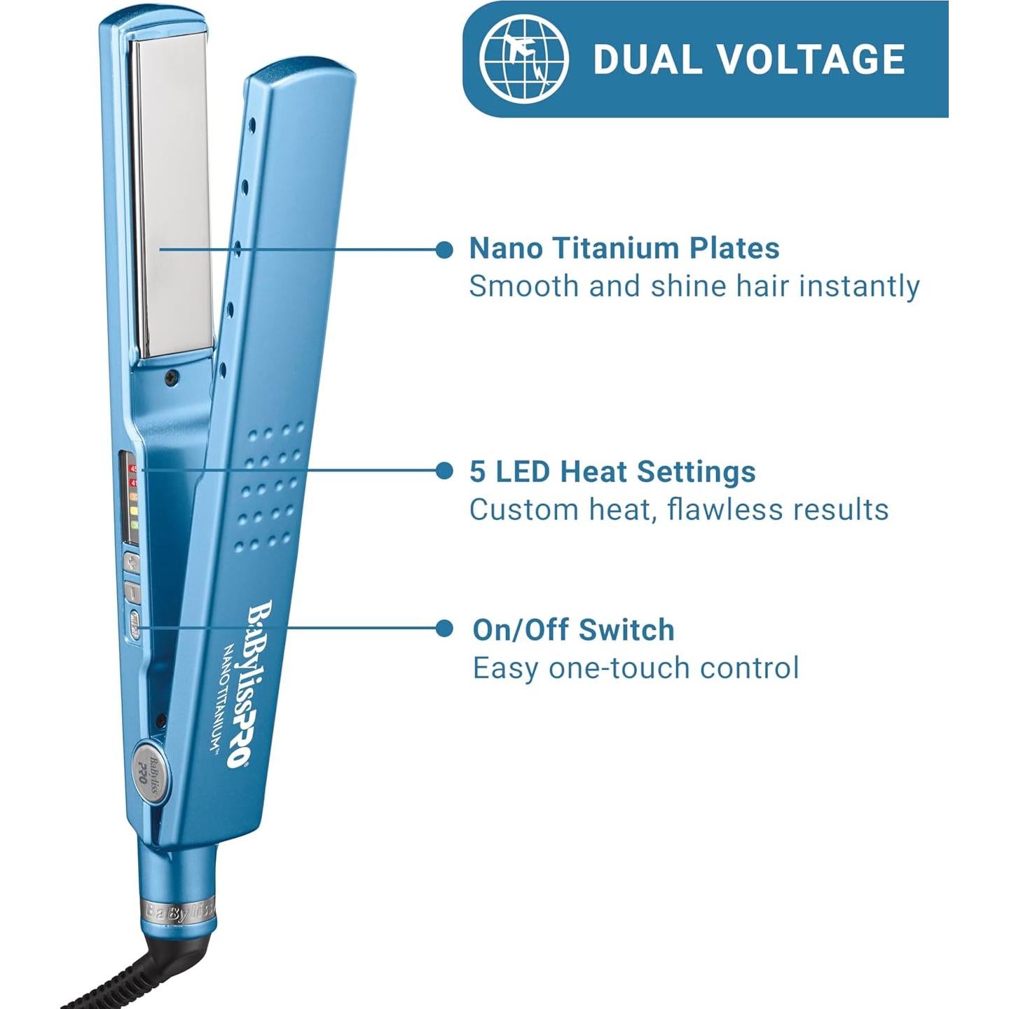 Plancha Digital Iónica BaBylissPRO 32mm Alisador de Cabello