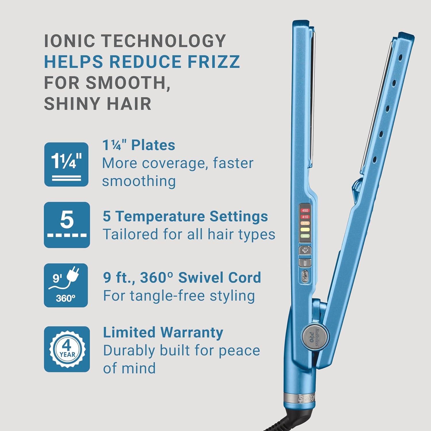 Plancha Digital Iónica BaBylissPRO 32mm Alisador de Cabello