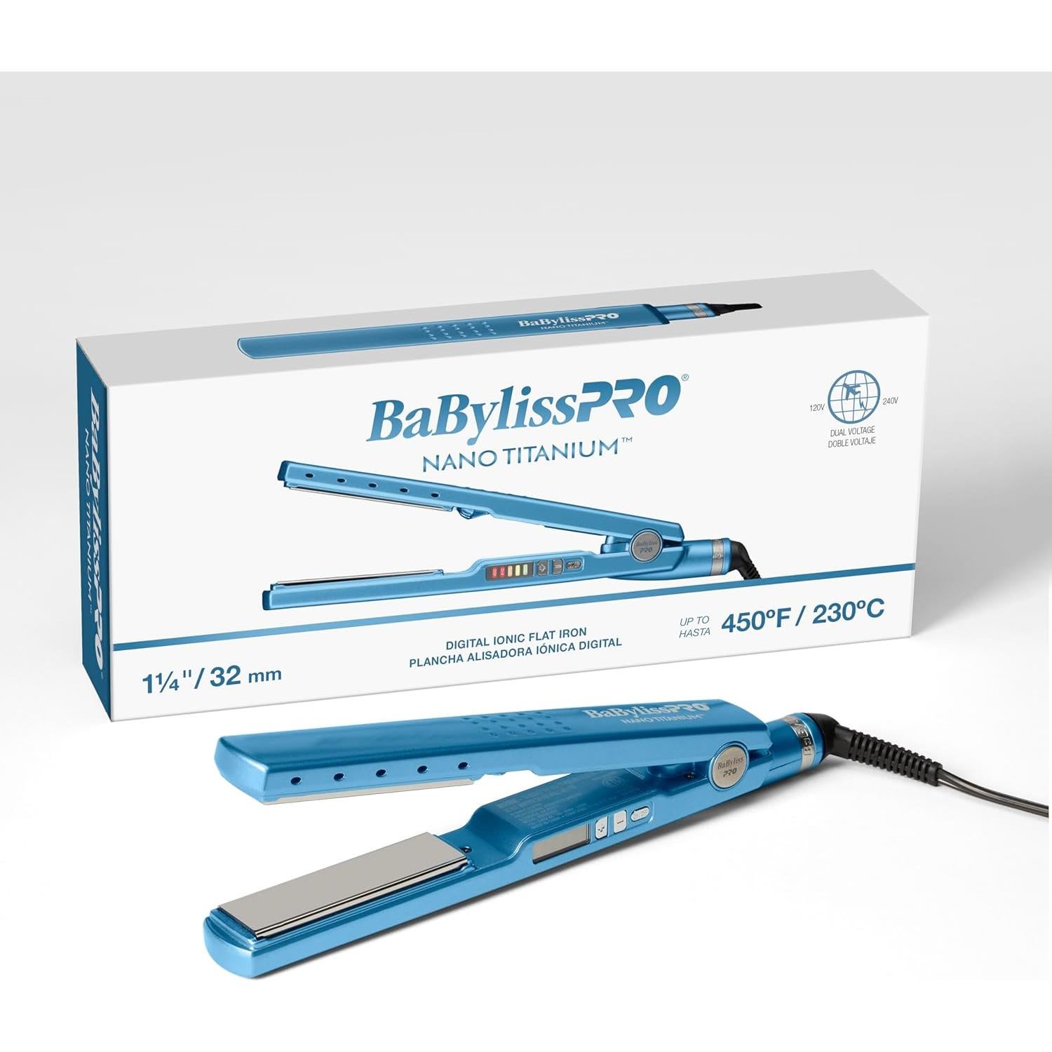 Plancha Digital Iónica BaBylissPRO 32mm Alisador de Cabello